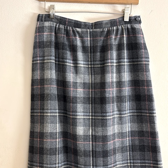 VTG Pendleton Plaid Virgin Wool Minimalist 80s Skirt Size 10 - Picture 8 of 12